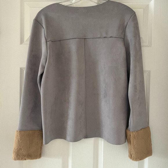 Zara Suede Sweater with Wool Accents - Picture 3 of 3